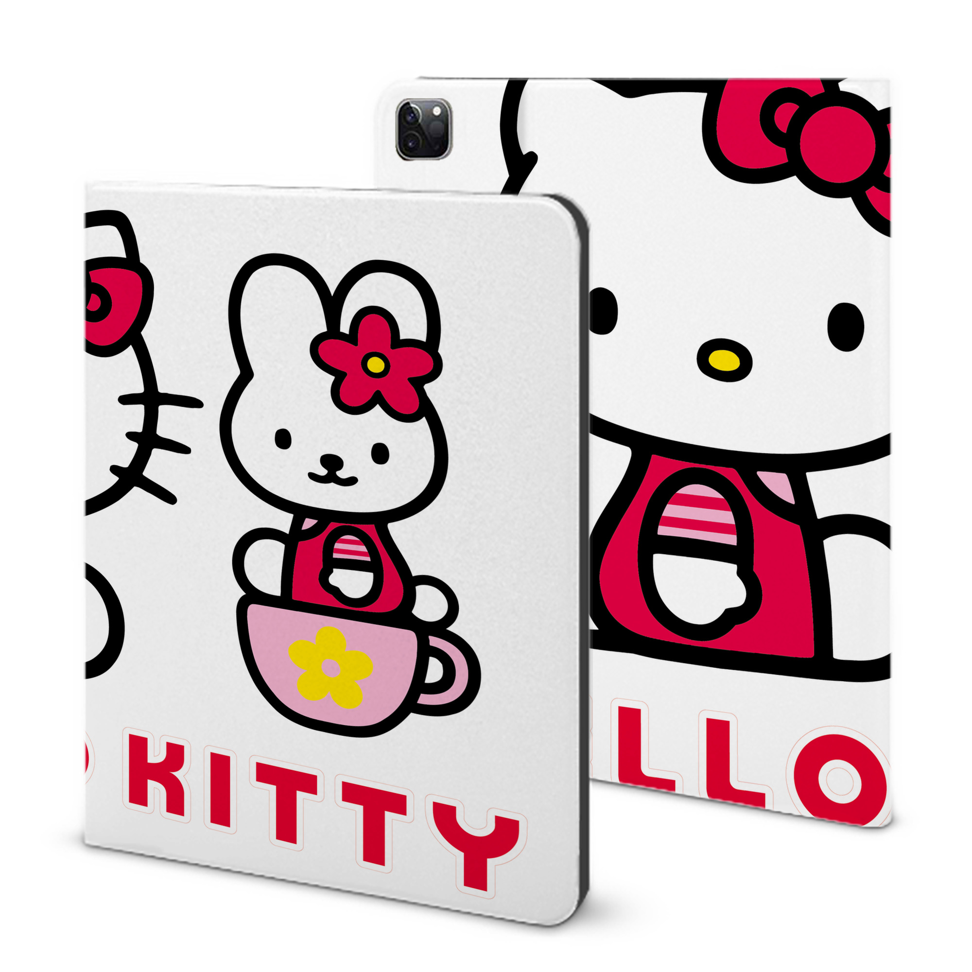 （画像用） Hello Kitty ハローキティ IPad ケース ブック型 PUレザー TPU 耐衝撃 軽量 薄型 ペン収納なし 全面保護 IPad 各モデル対応
